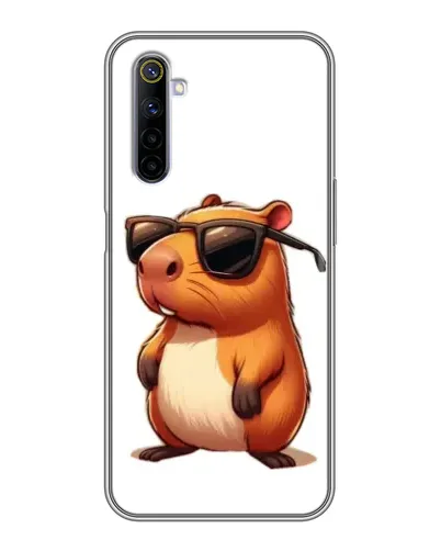 Чехол для Realme 6 с картинкой «Капибара в очках»