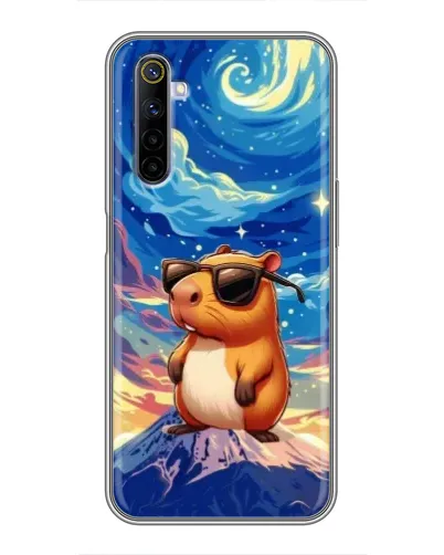 Чехол для Realme 6 с картинкой «Капибара Ван Гога»