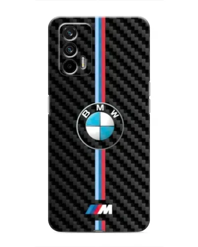 Чохол для Realme 7 Pro з картинкою «Емблема BMW та карбон»