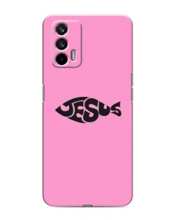 Чехол для Realme 7 Pro с картинкой «Розовый символ  Jesus»