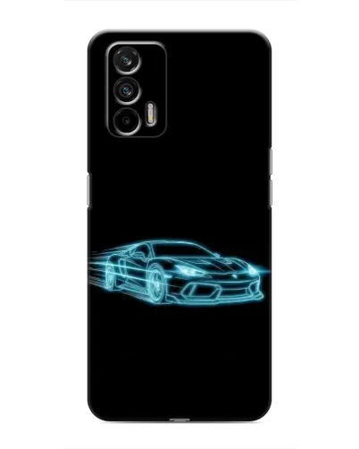 Чехол для Realme 7 Pro с картинкой «Неоновый контур Lamborghini»