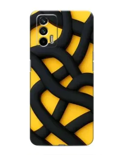 Чехол для Realme 7 Pro с картинкой «Черное желтое переплетение»