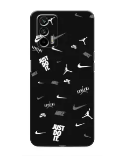 Чохол для Realme 7 з картинкою «Nike Black Pattern»