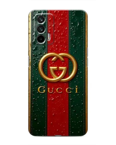 Чохол для Realme 7 з картинкою «Gucci — фірмова смуга та золото» Чохол для Realme 7 з картинкою «Gucci — фірмова смуга та золото»
