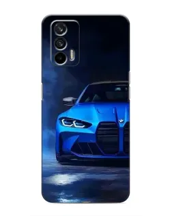 Чехол для Realme 7 с картинкой «Голубая BMW M4»