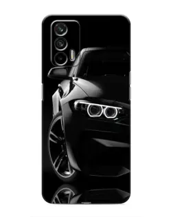 Чехол для Realme 7 с картинкой «Черная BMW — профиль»