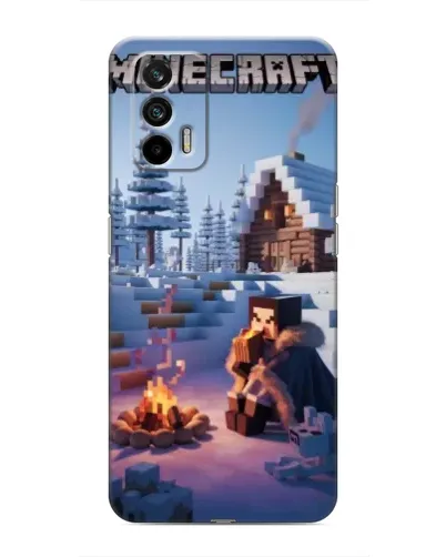 Чохол для Realme 7 з картинкою «Зимовий Minecraft»