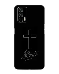 Чехол для Realme 7 с картинкой «Графический крест Jesus» Чехол для Realme 7 с картинкой «Графический крест Jesus»