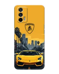 Чехол для Realme 7 с картинкой «Желтый Lamborghini город» Чехол для Realme 7 с картинкой «Желтый Lamborghini город»