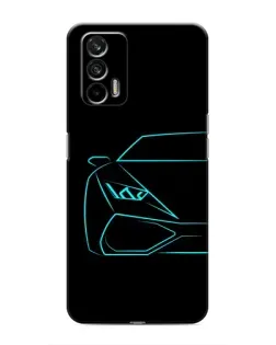 Чехол для Realme 7 с картинкой «Голубой силуэт Lamborghini» Чехол для Realme 7 с картинкой «Голубой силуэт Lamborghini»