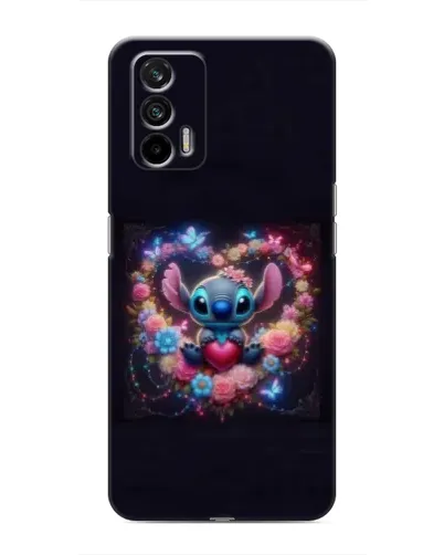 Чохол для Realme 7 з картинкою «Stitch у квітах»
