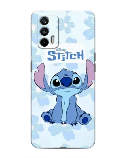 Чохол для Realme 7 з картинкою «Stitch серед квітів»