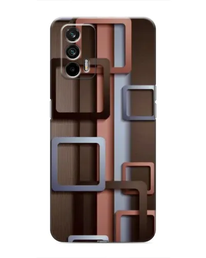 Чохол для Realme 7 з картинкою «Коричневі об'ємні квадрати»