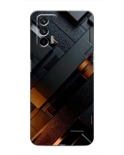 Чохол для Realme 7 з картинкою «Чорні геометричні блоки»