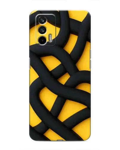 Чохол для Realme 7 з картинкою «Чорне жовте переплетення»