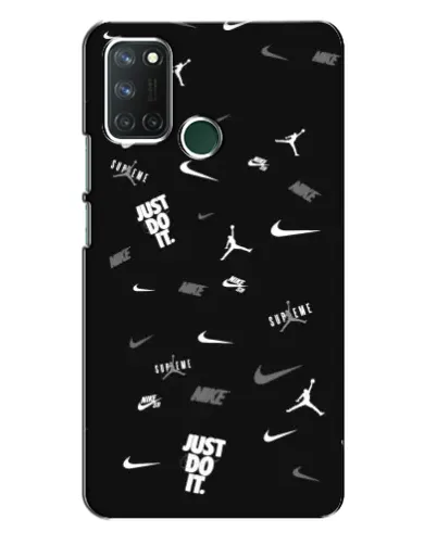 Чехол для Realme 7i с картинкой «Nike Black Pattern»