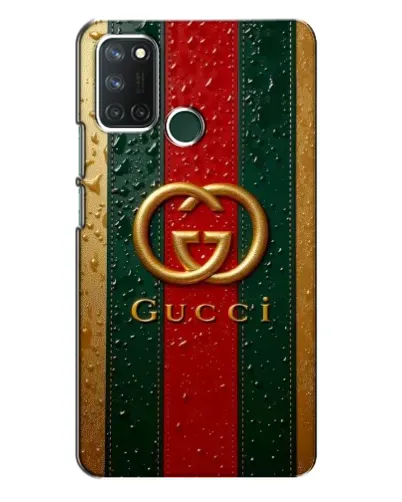 Чехол для Realme 7i с картинкой «Gucci — фирменная полоса и золото» Чехол для Realme 7i с картинкой «Gucci — фирменная полоса и золото»