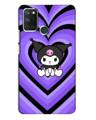Чехол для Realme 7i с картинкой «Kuromi и фиолетовые сердца»