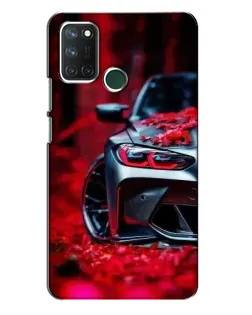 Чохол для Realme 7i з картинкою «Спортивна BMW та квіти»