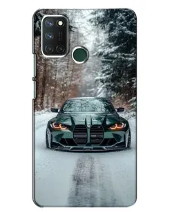 Чохол для Realme 7i з картинкою «BMW у зимовому лісі»