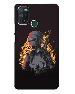 Чохол для Realme 7i з картинкою «PUBG — вогняний силует»
