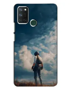 Чохол для Realme 7i з картинкою «Герой PUBG на скелі»