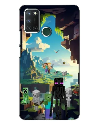 Чехол для Realme 7i с картинкой «Эндермен в лесу»
