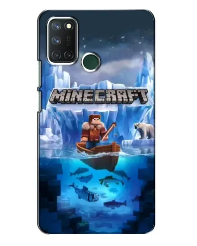 Чехол для Realme 7i с картинкой «Minecraft ледяной мир»