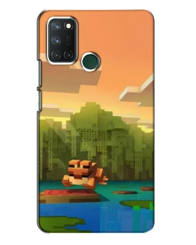 Чехол для Realme 7i с картинкой «Майнкрафт закат солнца»