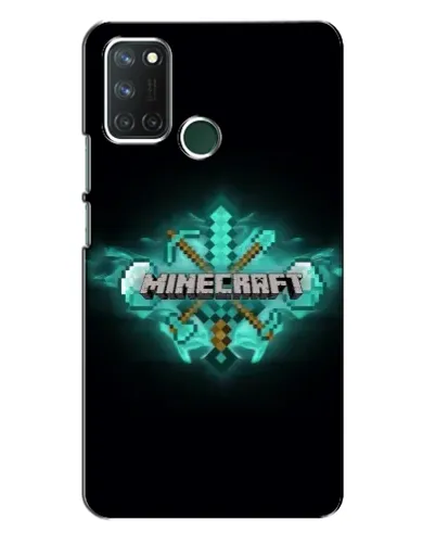 Чехол для Realme 7i с картинкой «Minecraft Diamond лого»
