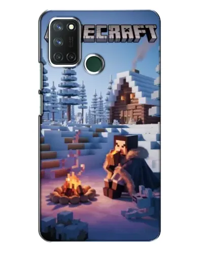 Чехол для Realme 7i с картинкой «Зимний Minecraft»