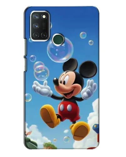 Чехол для Realme 7i с картинкой «Mickey и мыльные пузыри»