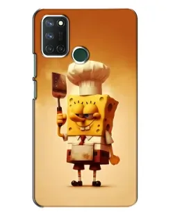 Чехол для Realme 7i с картинкой «Губка Боб повар»