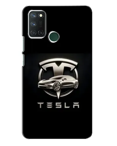 Чехол для Realme 7i с картинкой «Tesla — серебристое авто» Чехол для Realme 7i с картинкой «Tesla — серебристое авто»