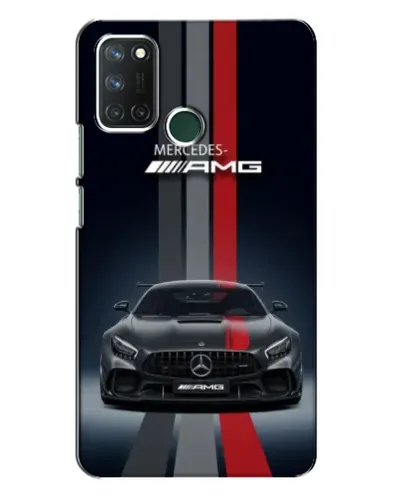Чехол для Realme 7i с картинкой «Mercedes — белый карбон»