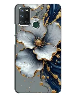 Чехол для Realme 7i с картинкой «Белый цветок и золотой флюид» Чехол для Realme 7i с картинкой «Белый цветок и золотой флюид»