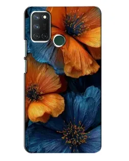 Чехол для Realme 7i с картинкой «Яркая сине-оранжевая флора» Чехол для Realme 7i с картинкой «Яркая сине-оранжевая флора»