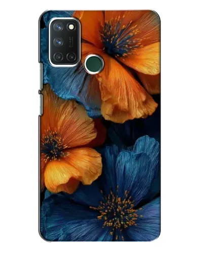Чехол для Realme 7i с картинкой «Яркая сине-оранжевая флора» Чехол для Realme 7i с картинкой «Яркая сине-оранжевая флора»