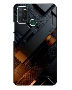 Чехол для Realme 7i с картинкой «Черные геометрические блоки»