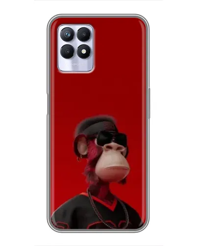 Чехол для Realme 8 Pro с картинкой «Bored Ape в красном»