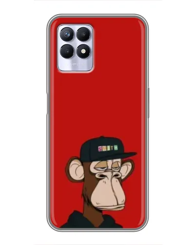 Чехол для Realme 8 Pro с картинкой «Bored Ape — красный фон»