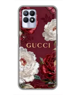 Чохол для Realme 8 Pro з картинкою «Gucci — бордові троянди»