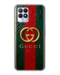Чохол для Realme 8 Pro з картинкою «Gucci — фірмова смуга та золото»