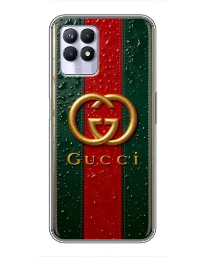 Чехол для Realme 8 Pro с картинкой «Gucci — фирменная полоса и золото» Чехол для Realme 8 Pro с картинкой «Gucci — фирменная полоса и золото»