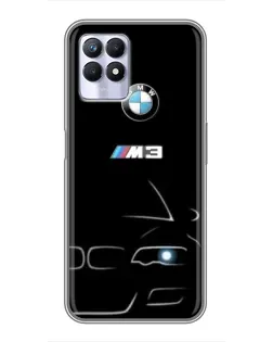 Чехол для Realme 8 Pro с картинкой «Минималистичный принт BMW M3»