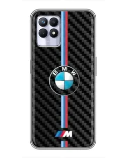 Чехол для Realme 8 Pro с картинкой «Эмблема BMW и карбон»