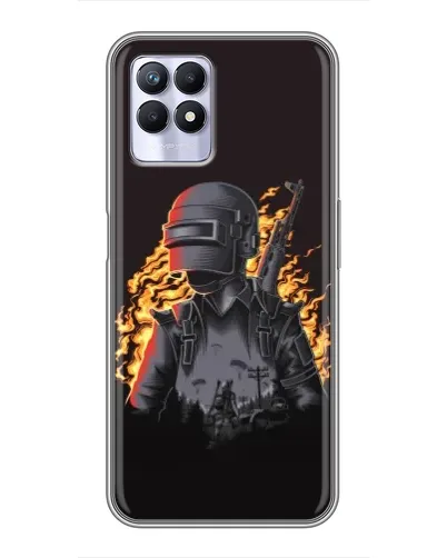 Чохол для Realme 8 Pro з картинкою «PUBG — вогняний силует»