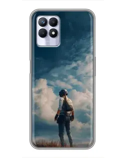 Чехол для Realme 8 Pro с картинкой «Герой PUBG на скале»