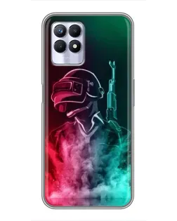 Чехол для Realme 8 Pro с картинкой «PUBG — огненный воин»