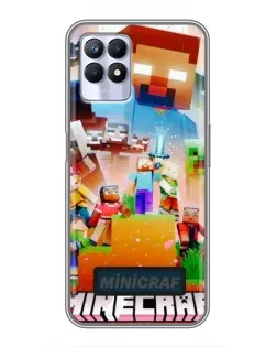 Чехол для Realme 8 Pro с картинкой «Minecraft герои игры»